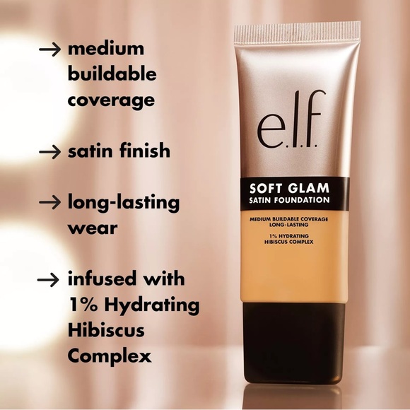 e.l.f. Soft Glam Satin Foundation - 63 Rich Warm, NEW - Picture 6 of 8